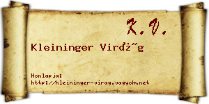 Kleininger Virág névjegykártya